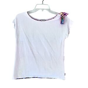 Paul Smith Jr girls white multi sleeveless colorblock summer t-shirt size 14